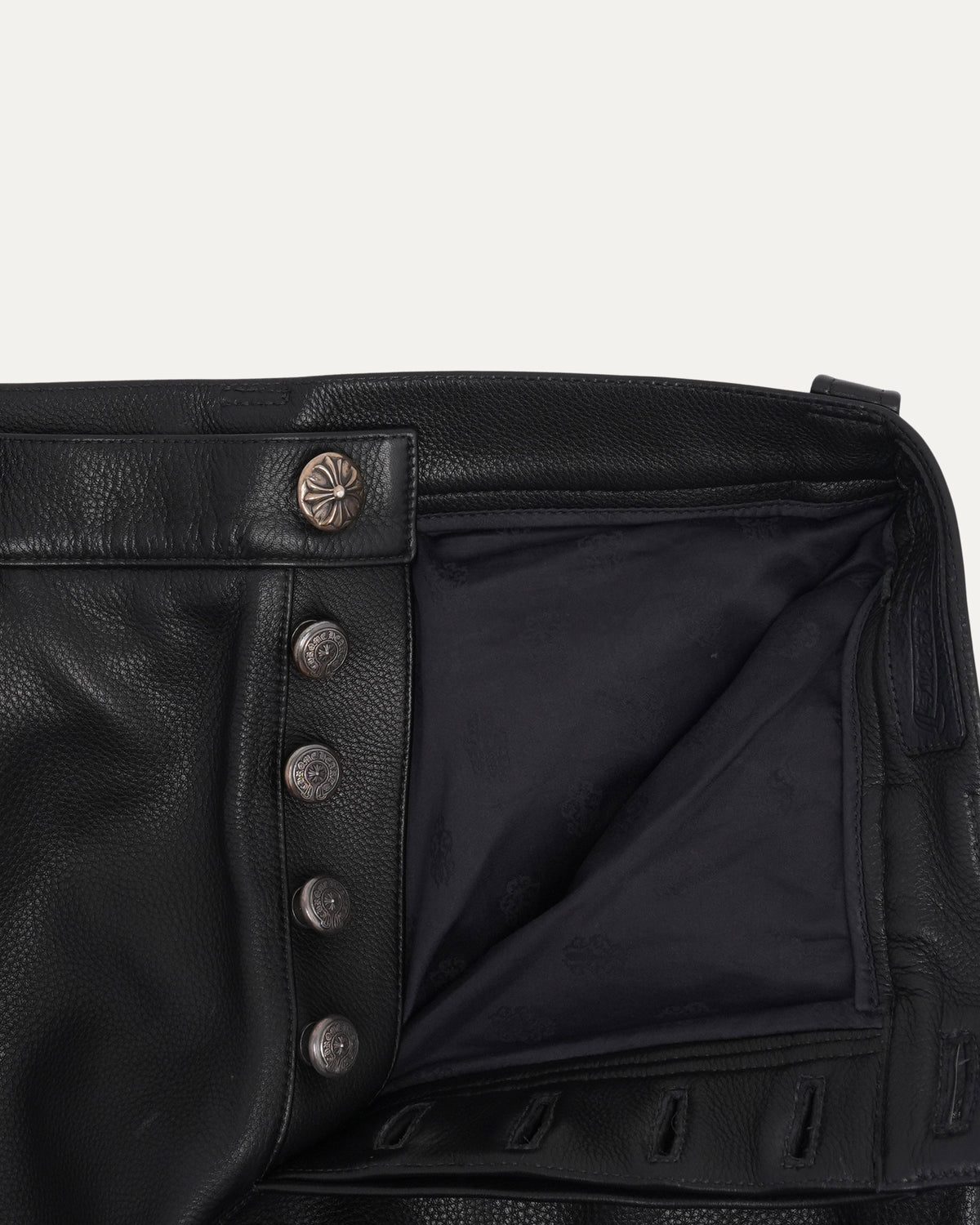 Fleur Knee Leather Carpenter Pants