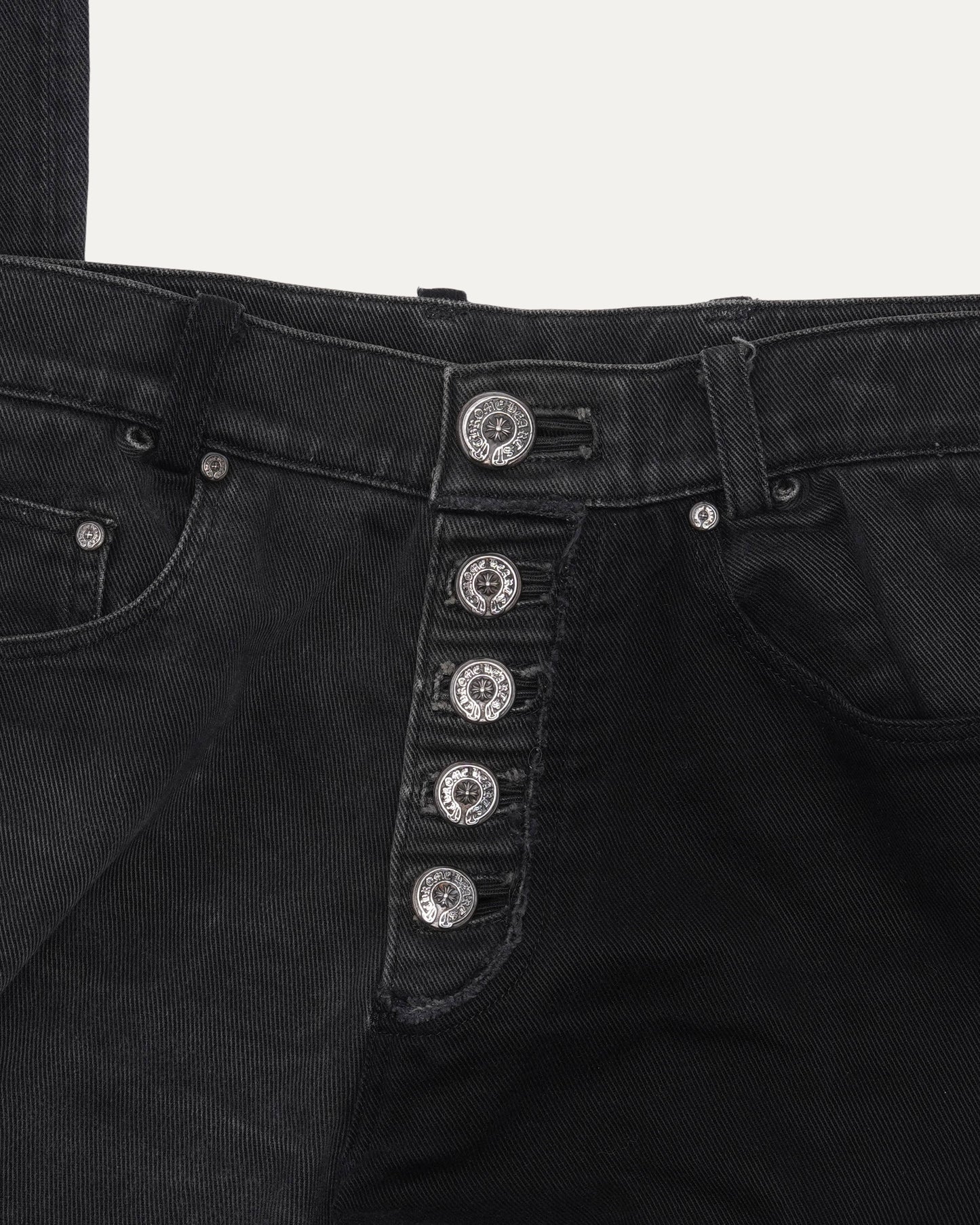Exposed Fly Fleur Knee Jeans