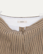 Linen Blend Striped Trousers