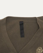 Cashmere Blend Vine Dagger Embroidered Cardigan Sweater
