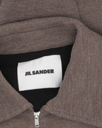Virgin Wool Blend Quarter Zip Polo Shirt