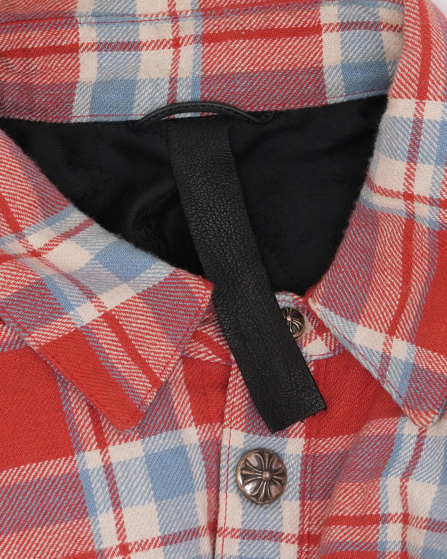 Spell Out Flannel Workn Shirt Jacket