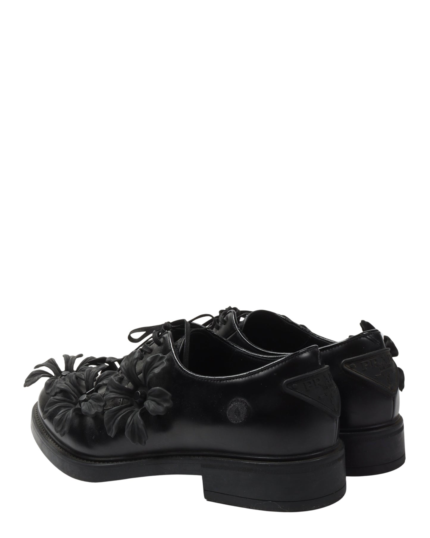 Floral Applique Leather Derby