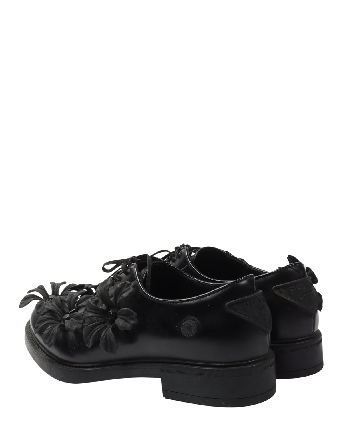 Floral Applique Leather Derby