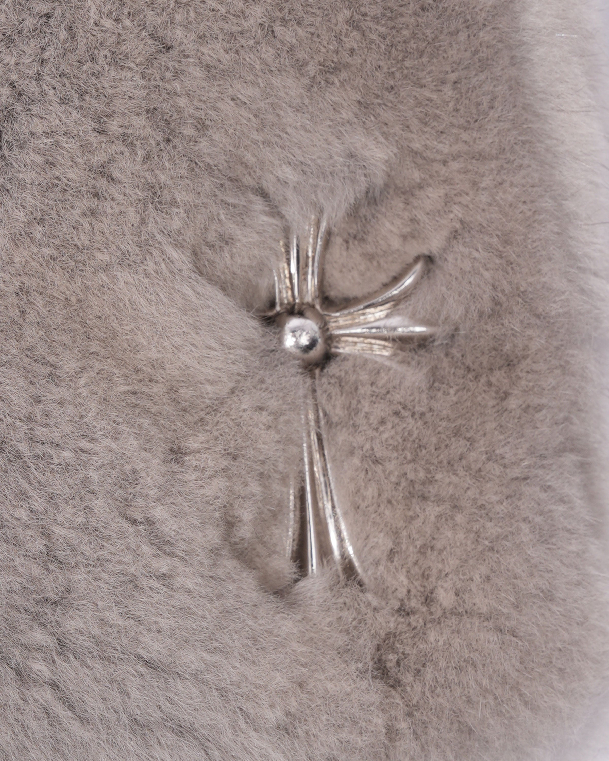 Rick Owens Hun Silver-Embellished Chinchilla-Fur Bag