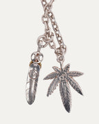Feather and Leaf Pendant Necklace