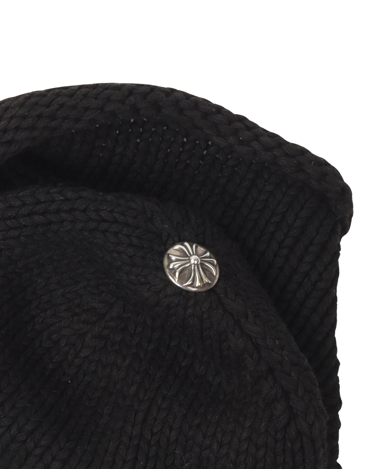 Silver Cross Patch Wool Beanie