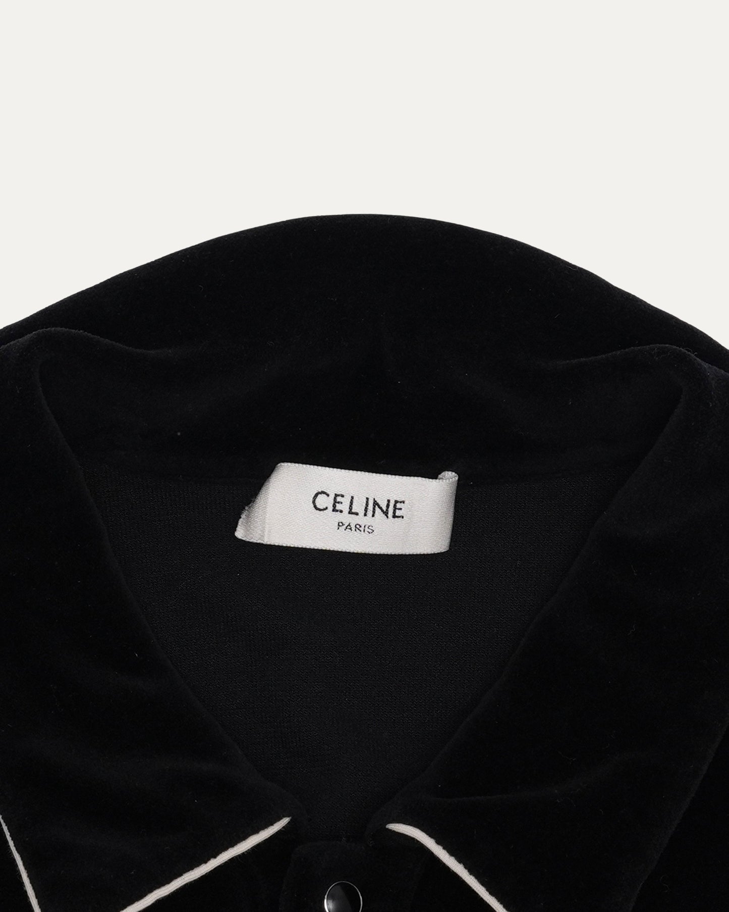 Velour Embroidered Logo Long Sleeve Polo Shirt