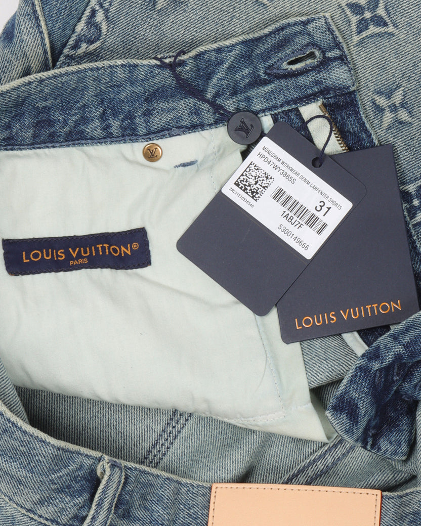 Products by Louis Vuitton: Monogram Patch Denim Shorts
