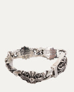 Floral Cross Link ID Bracelet