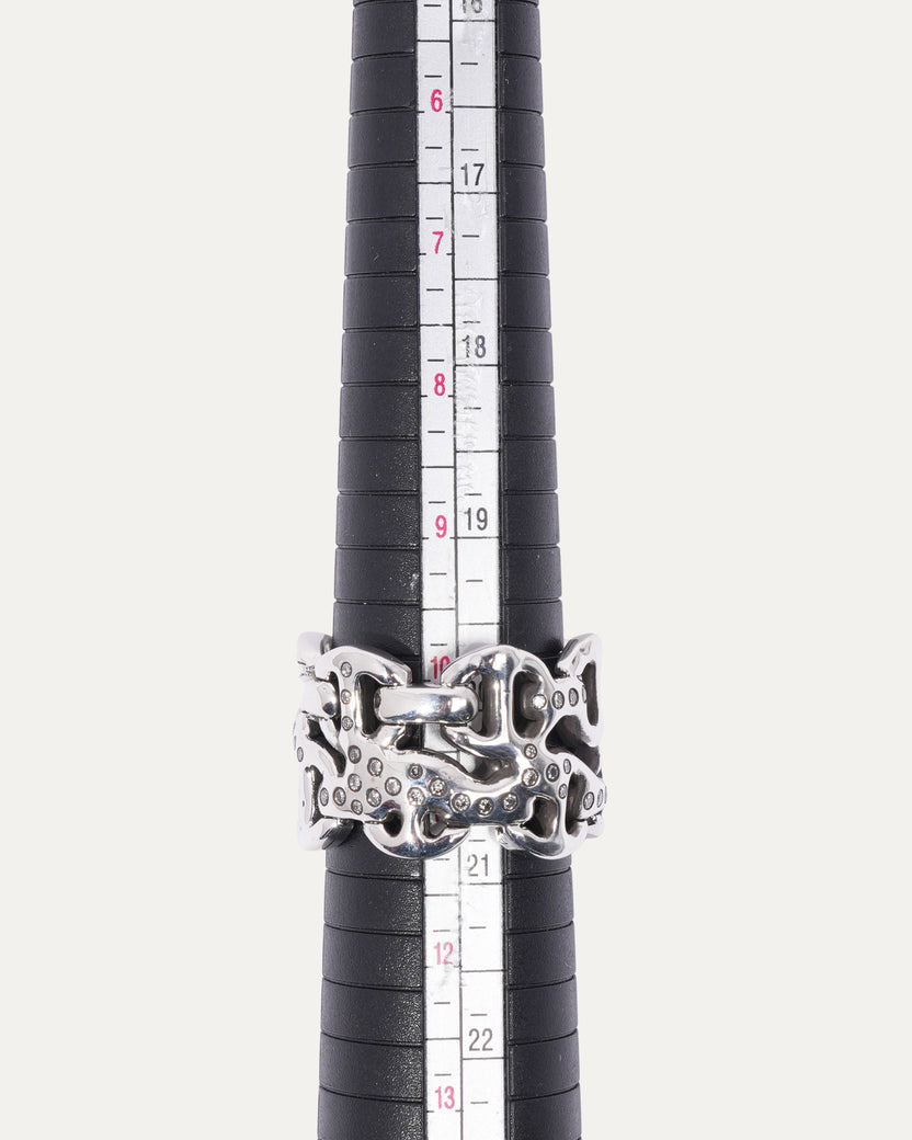 Sacred Melted Series Double Brute Tri-Link Ring w/ Diamonds