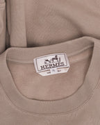 Leather Applique Short Sleeve Sweatshirt