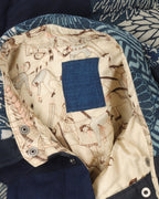 Indigo Kerchief Patchwork Down Jackets