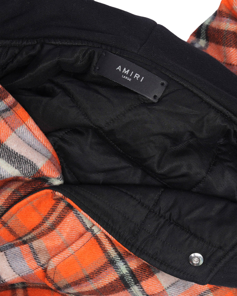 Plaid Flannel Hooded Overshirt