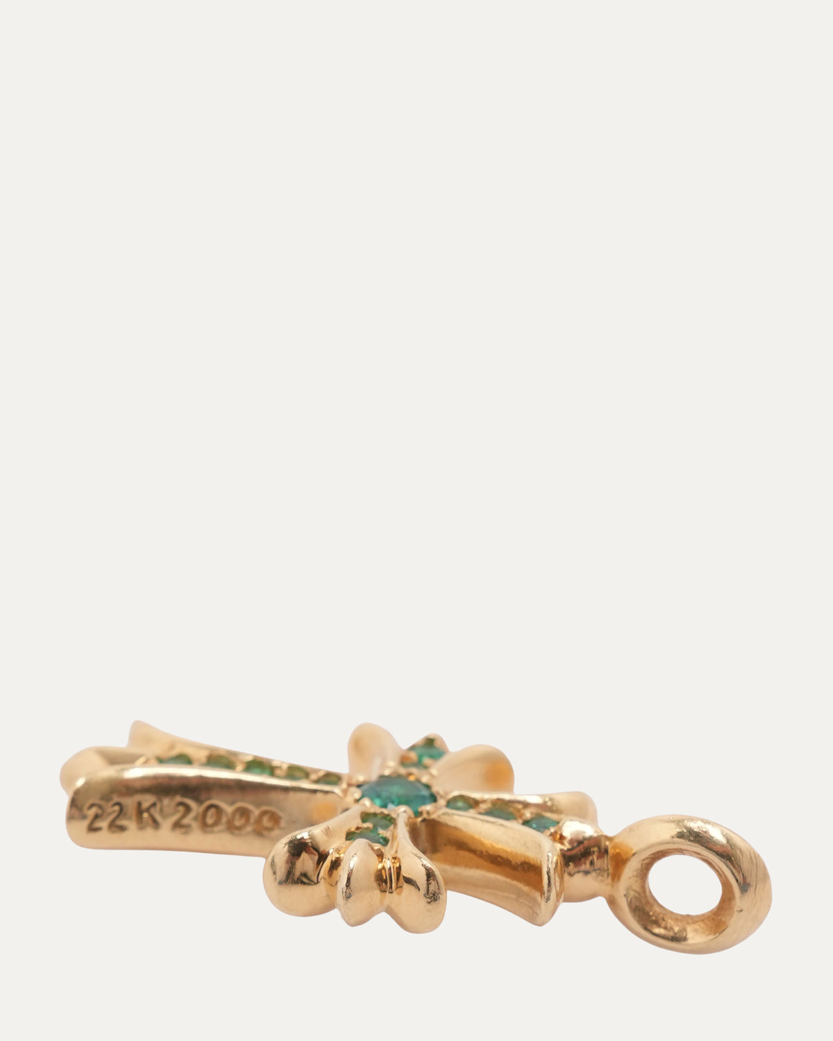 Gold Emerald Tiny Fat Pendant