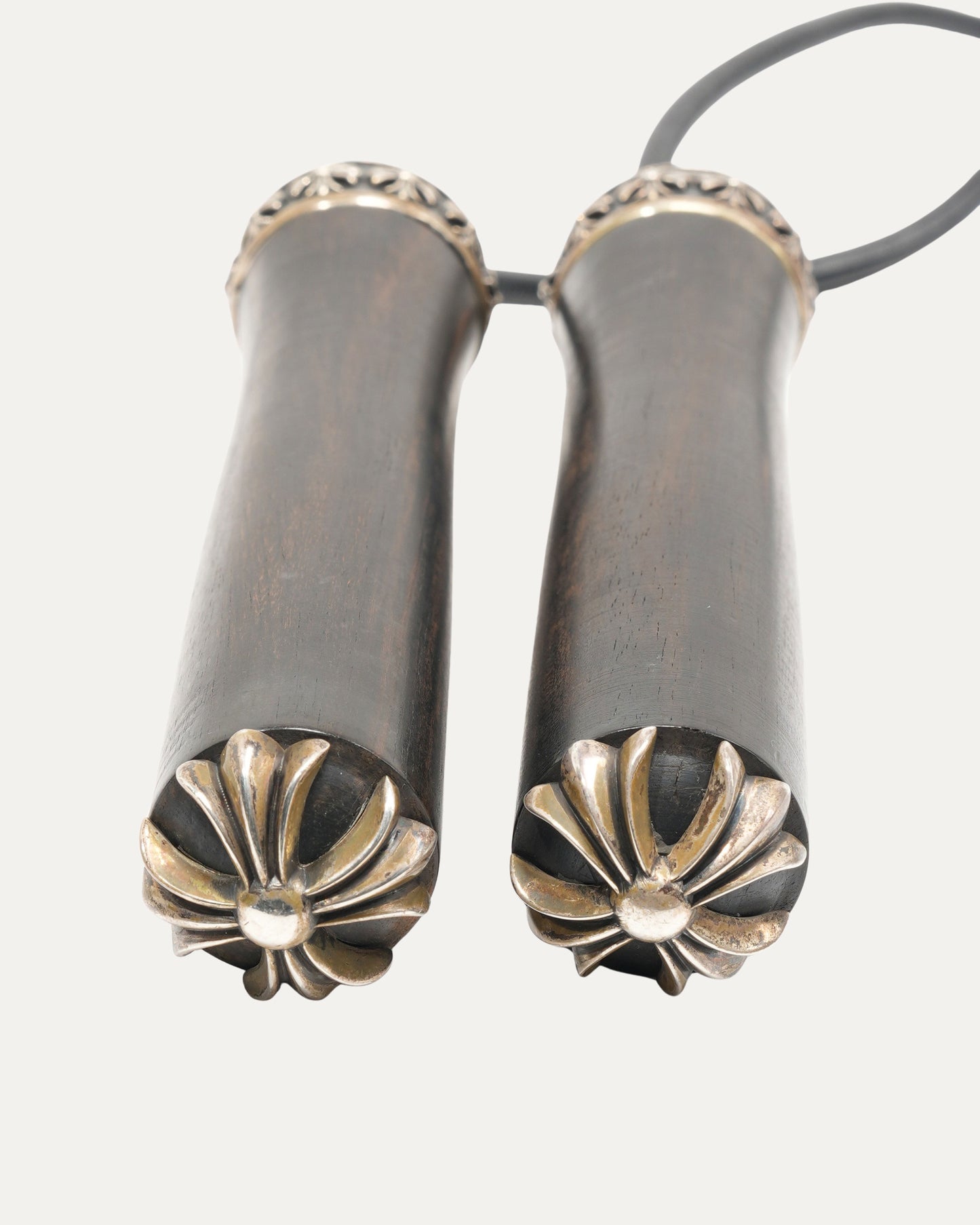 Silver Embellished Wooden Jump Rope