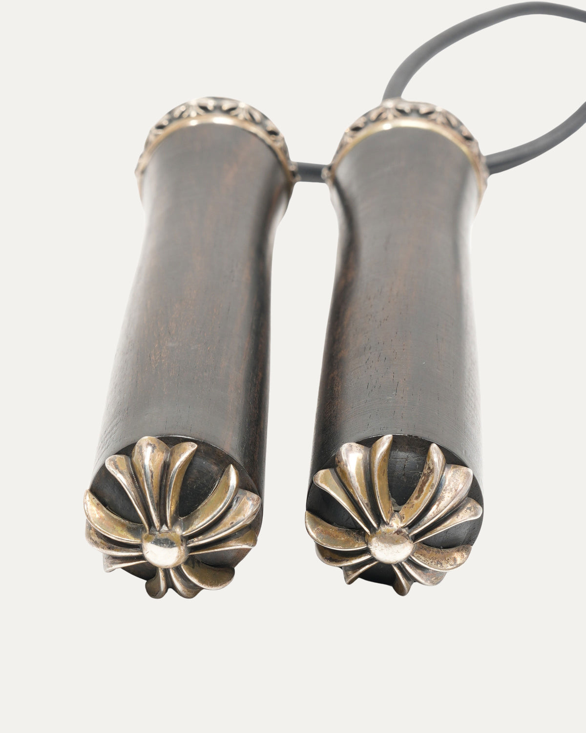 Silver Embellished Wooden Jump Rope