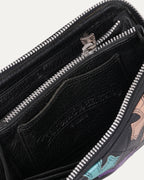 Quilted Cross Patch Long Zip Wallet