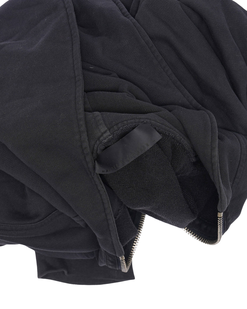 FW14 Suede Trim Zip Up Hoodie