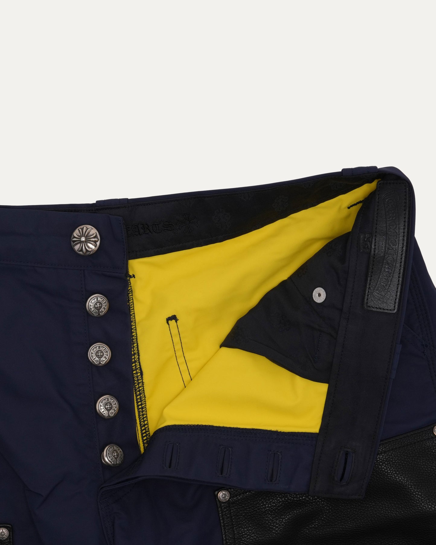 Nylon and Leather Double Knee Shorts