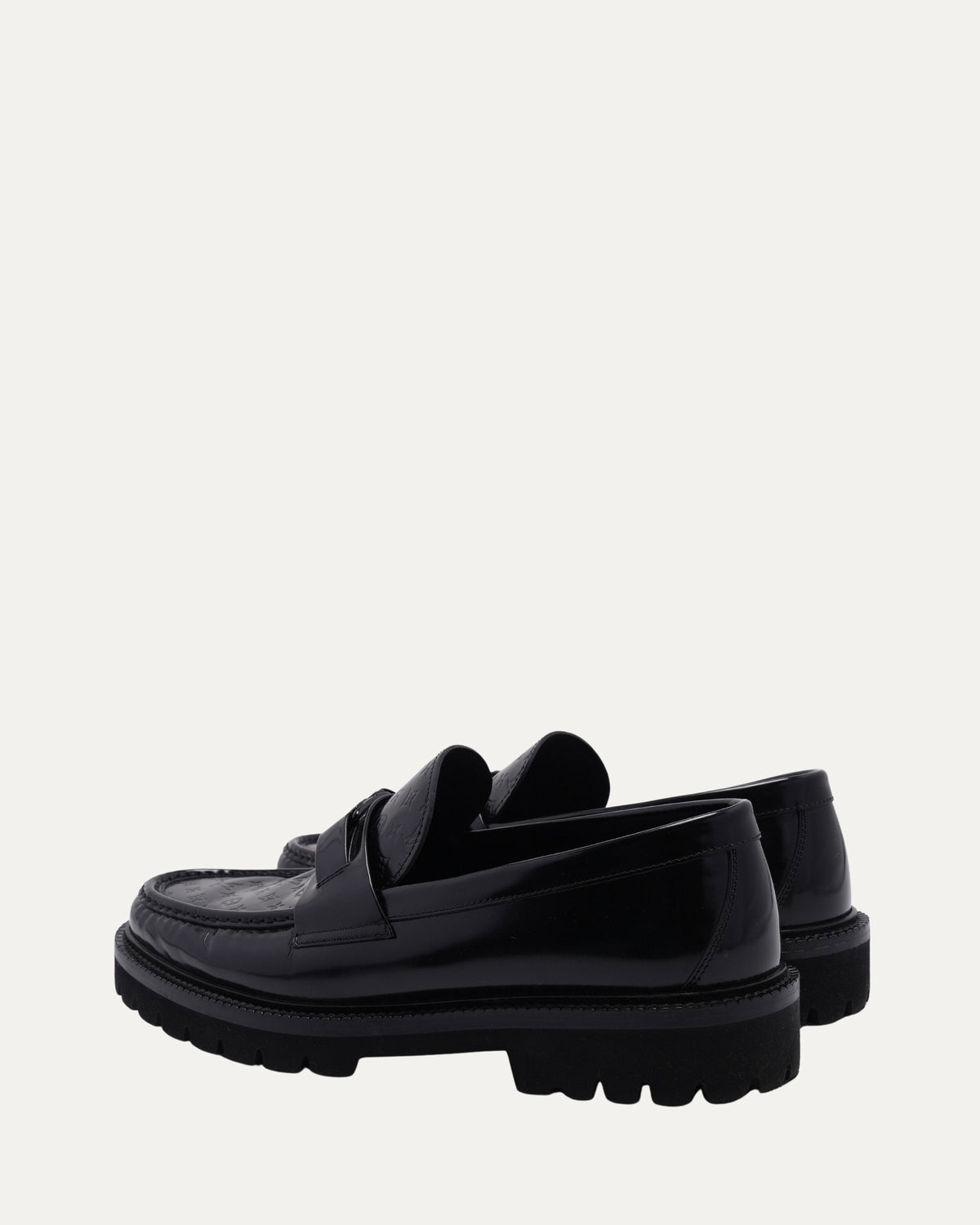Debossed Monogram Patent Leather Loafers