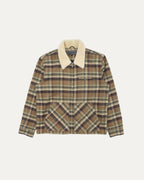 Flannel Shearling Collar Zip Up Jacket