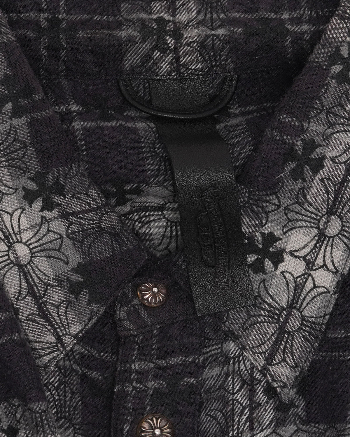 Monogram Cross Patch Loose Ends Flannel Shirt