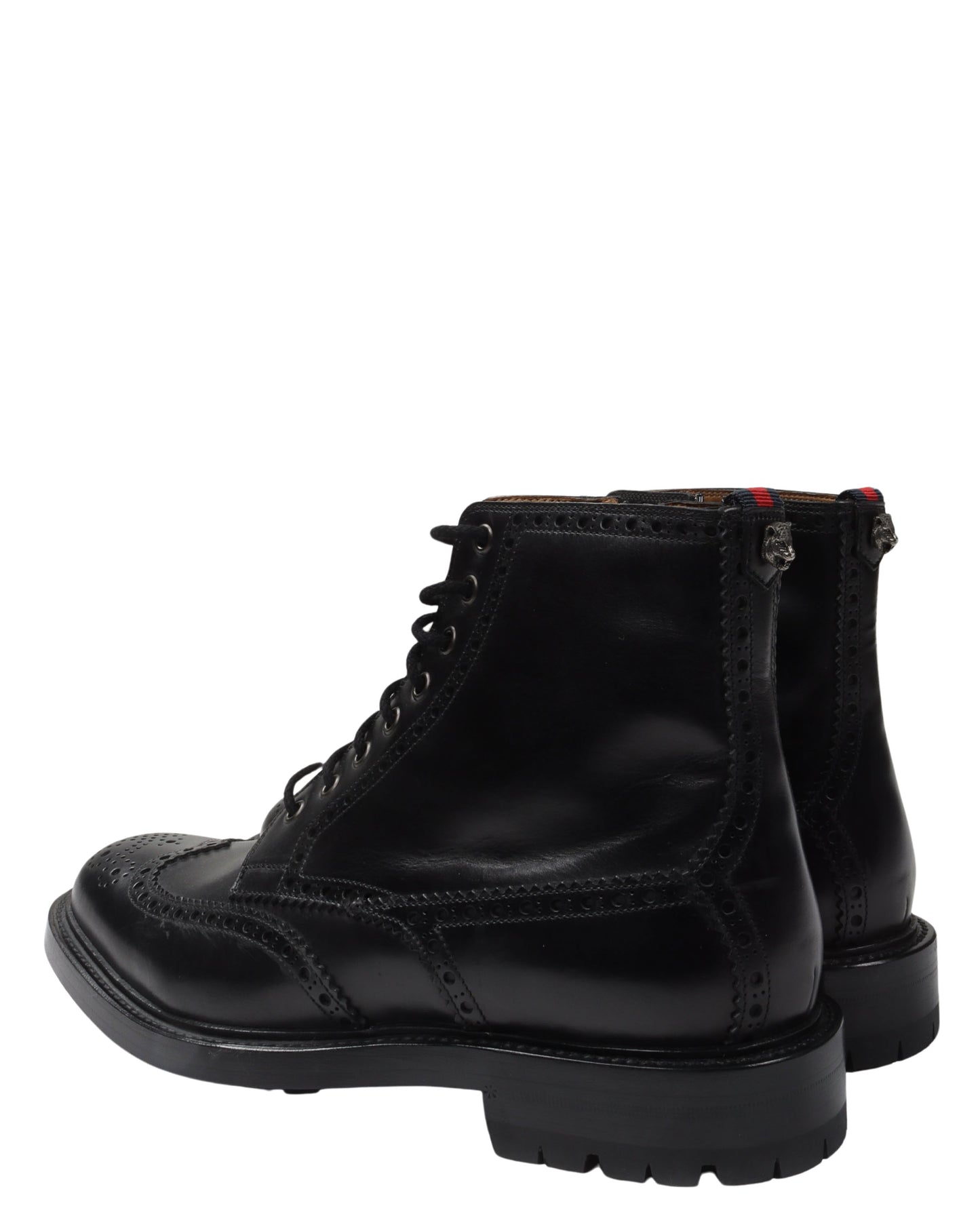 Brogue Detail Leather Boots