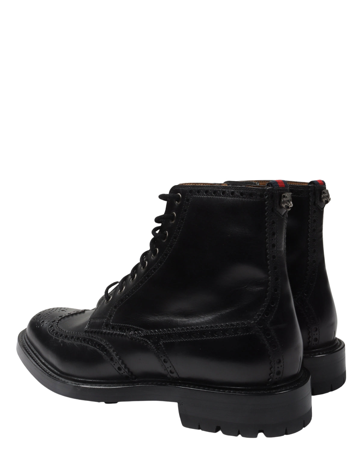 Brogue Detail Leather Boots