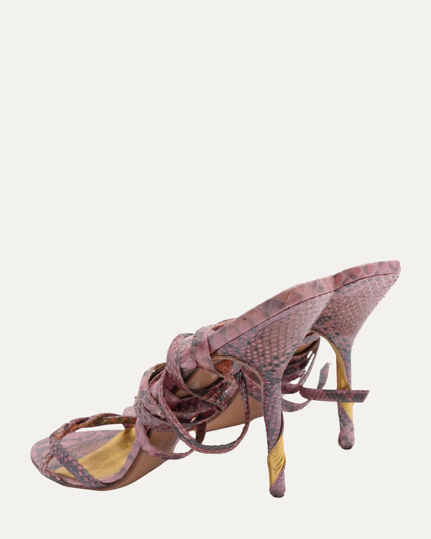 Snakeskin Lace Up Heels