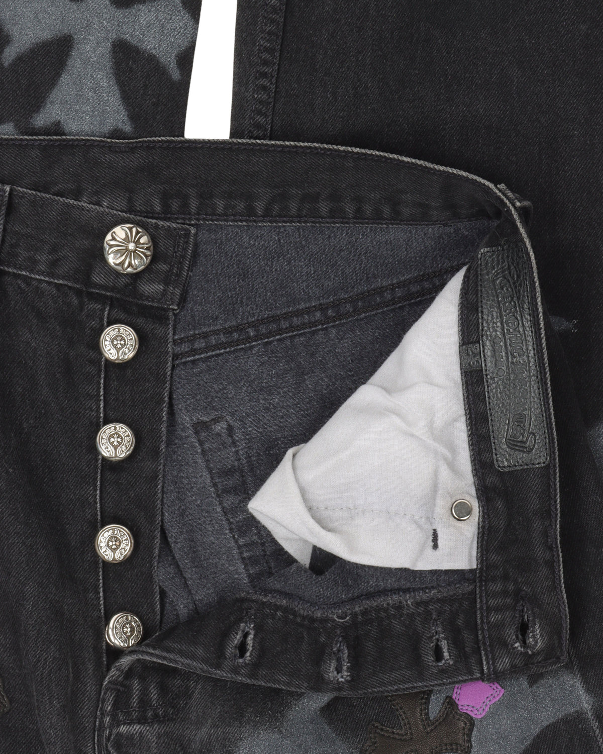 Online Exclusive Cross Patch Stencil Jeans