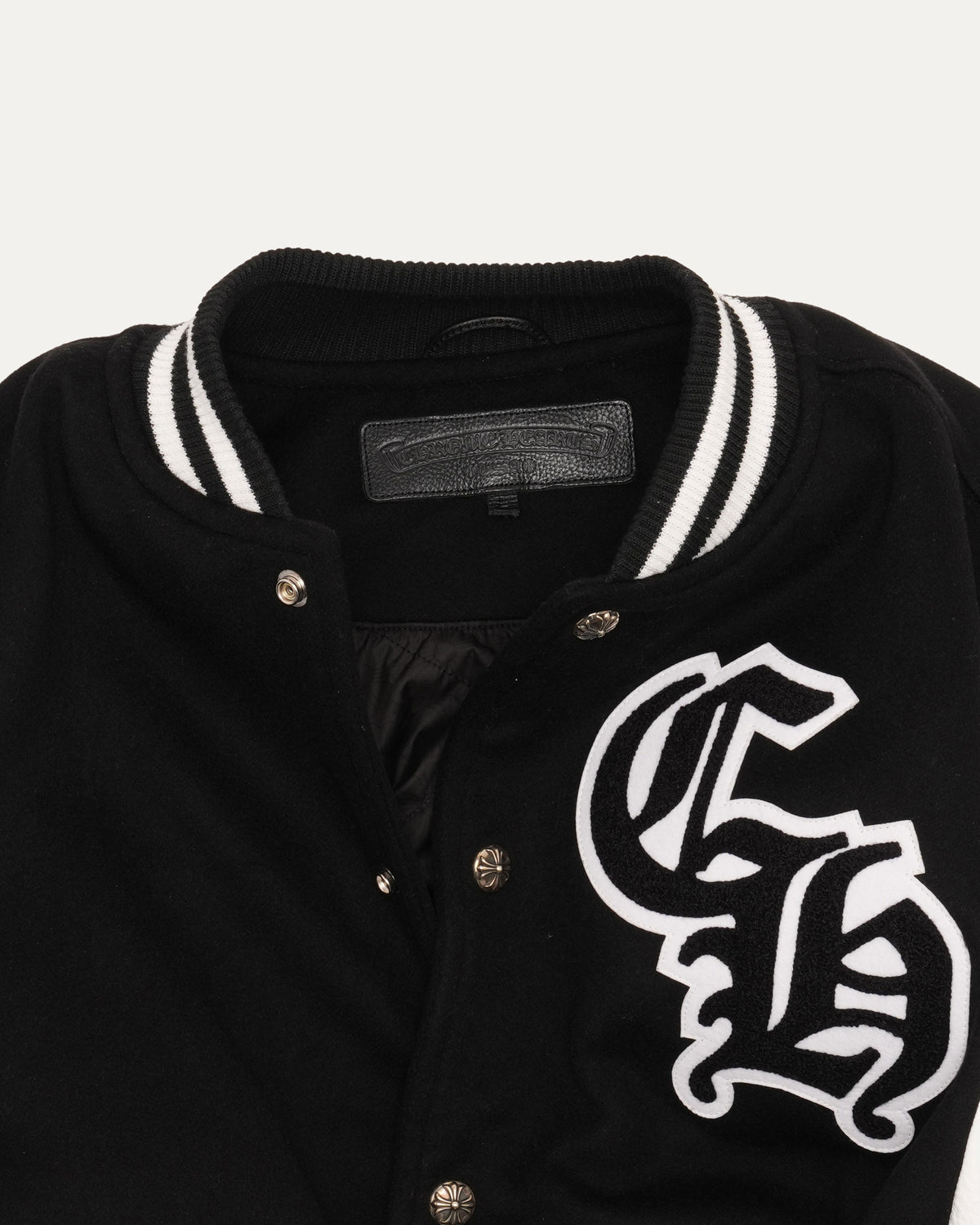 Cashmere and Leather Varsity Jacket