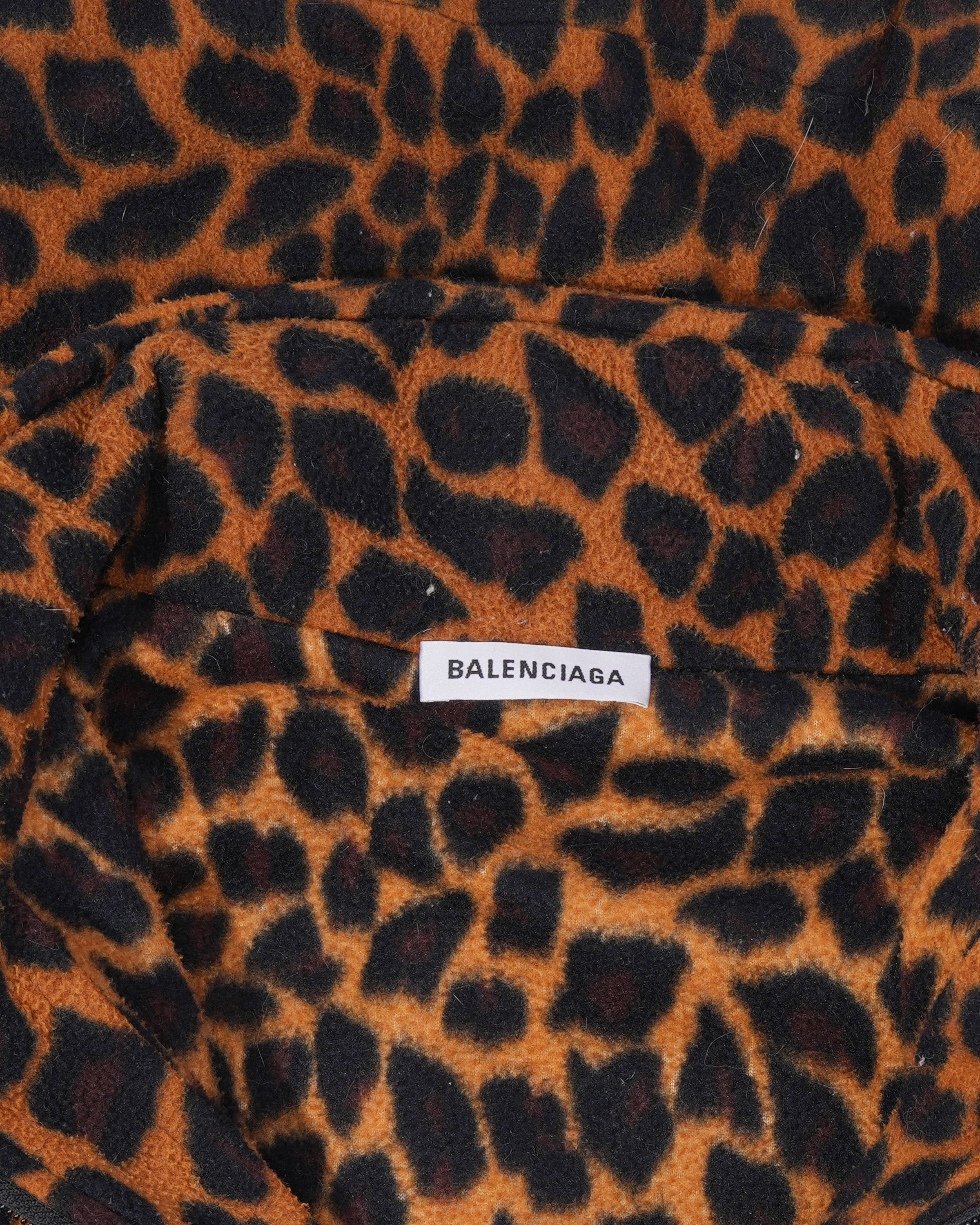 Oversized Leopard Print Fleece Jacket