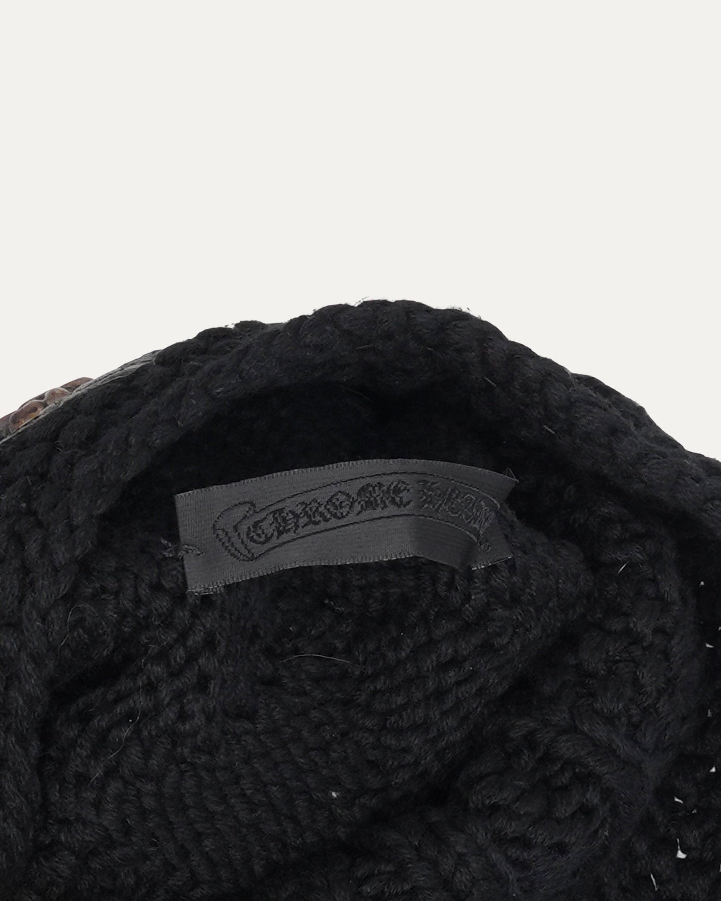 Fleur Patch Silver Embellished Pom Pom Beanie