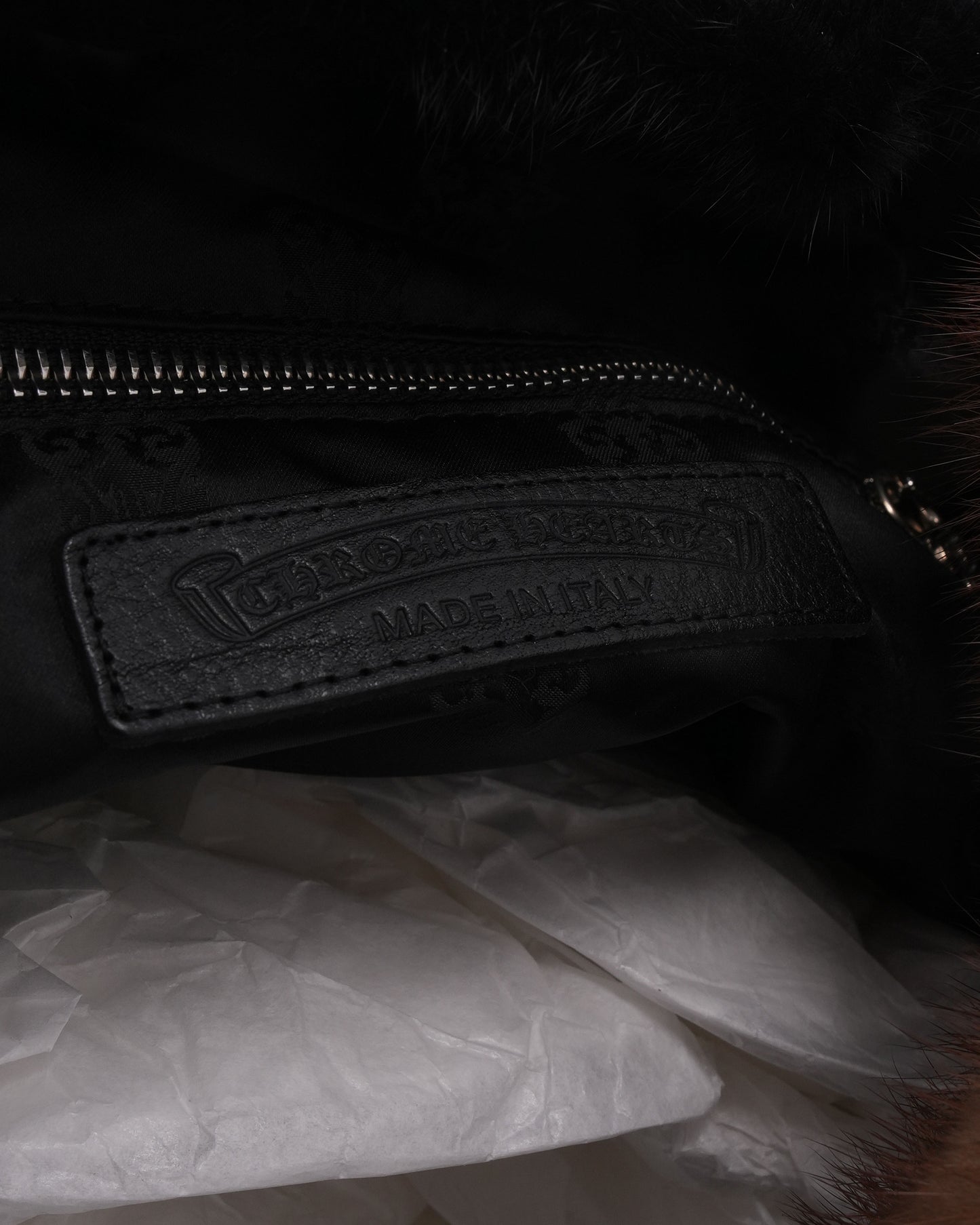 Dagger Embellished Fur Tote Bag