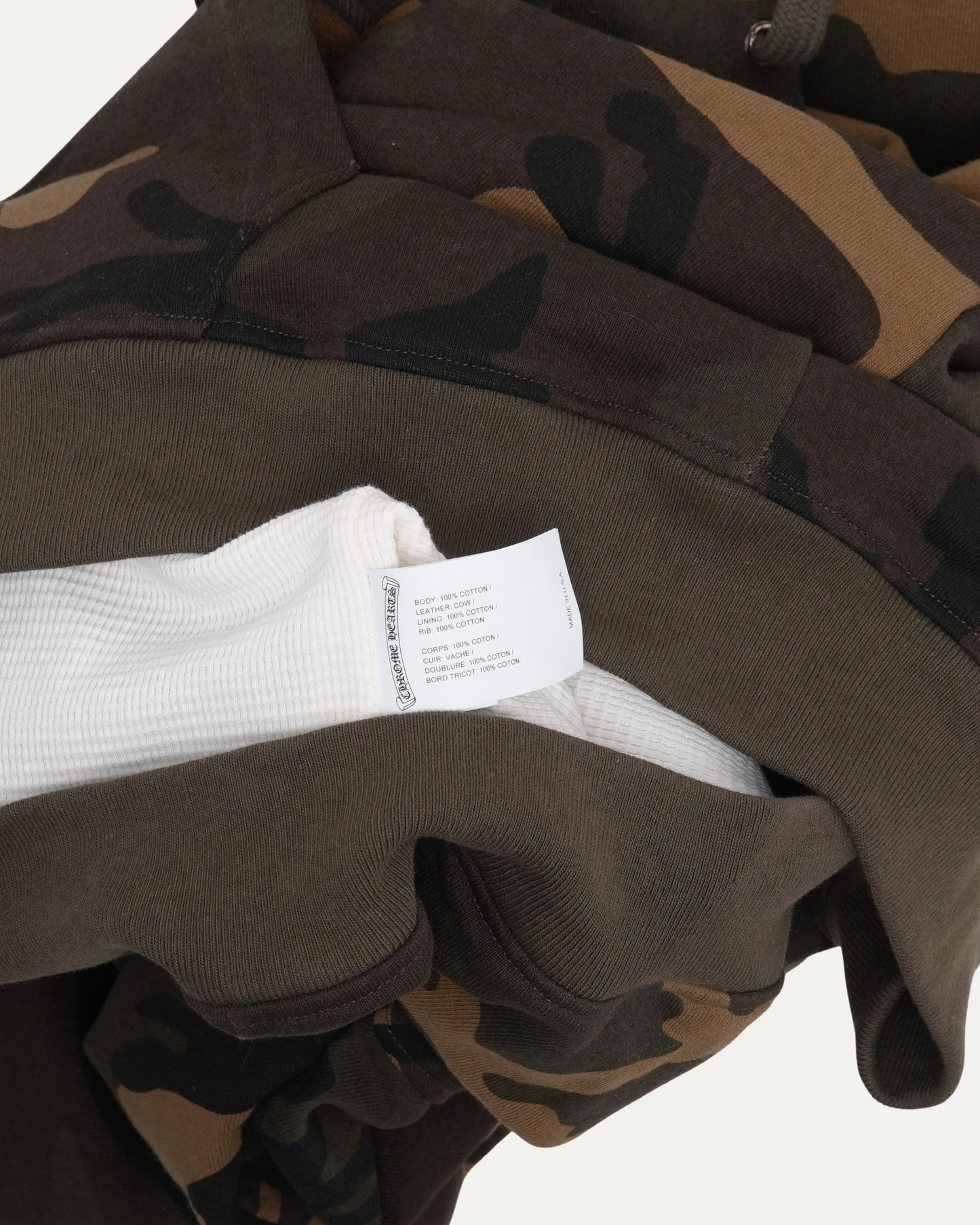 Camouflage Horseshoe Floral Cross Patch Zip Hoodie