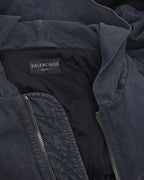 Oversized Hooded Denim Bomber Jacket