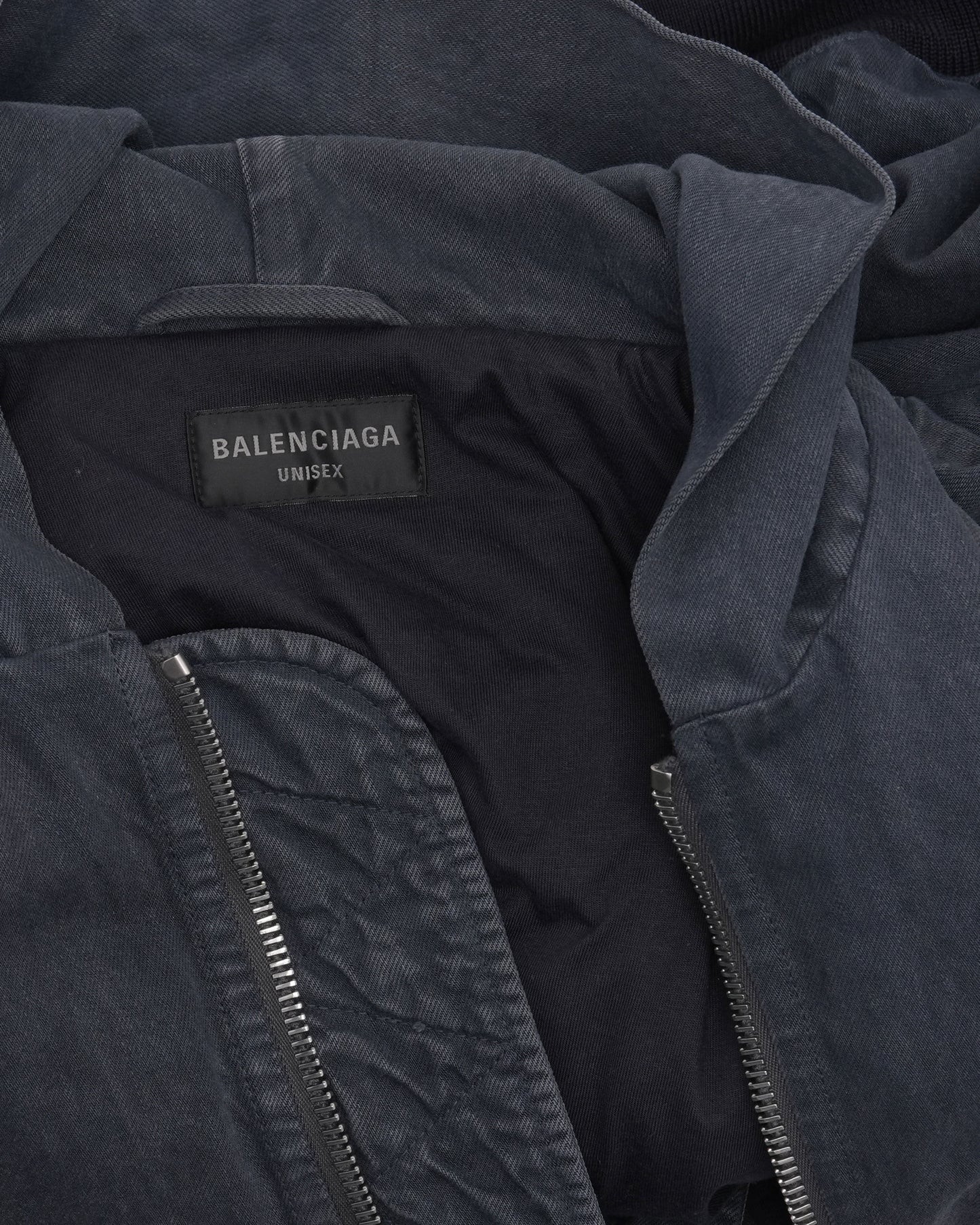 Oversized Hooded Denim Bomber Jacket