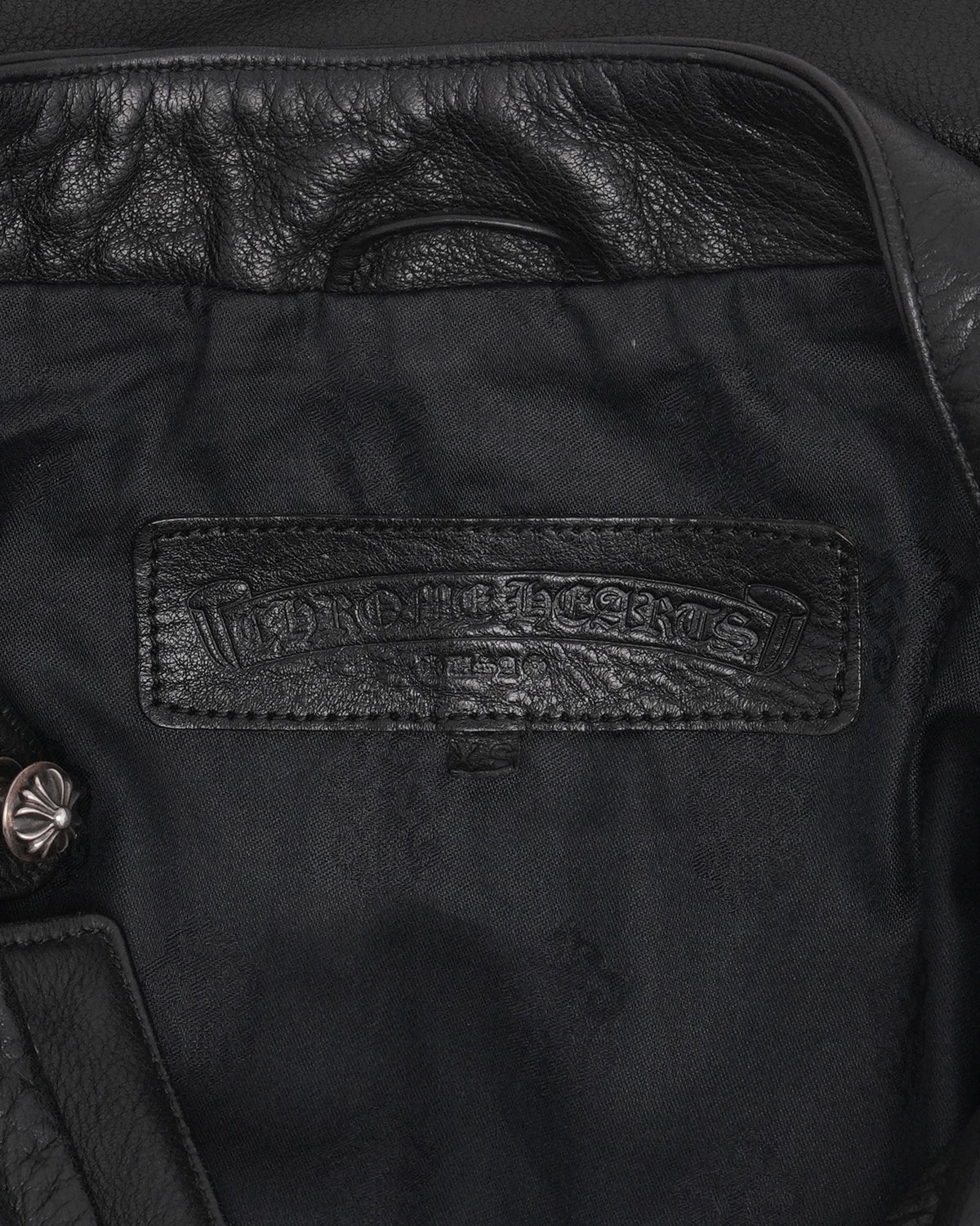 Leather Cross Patch Cafe Racer Jacket