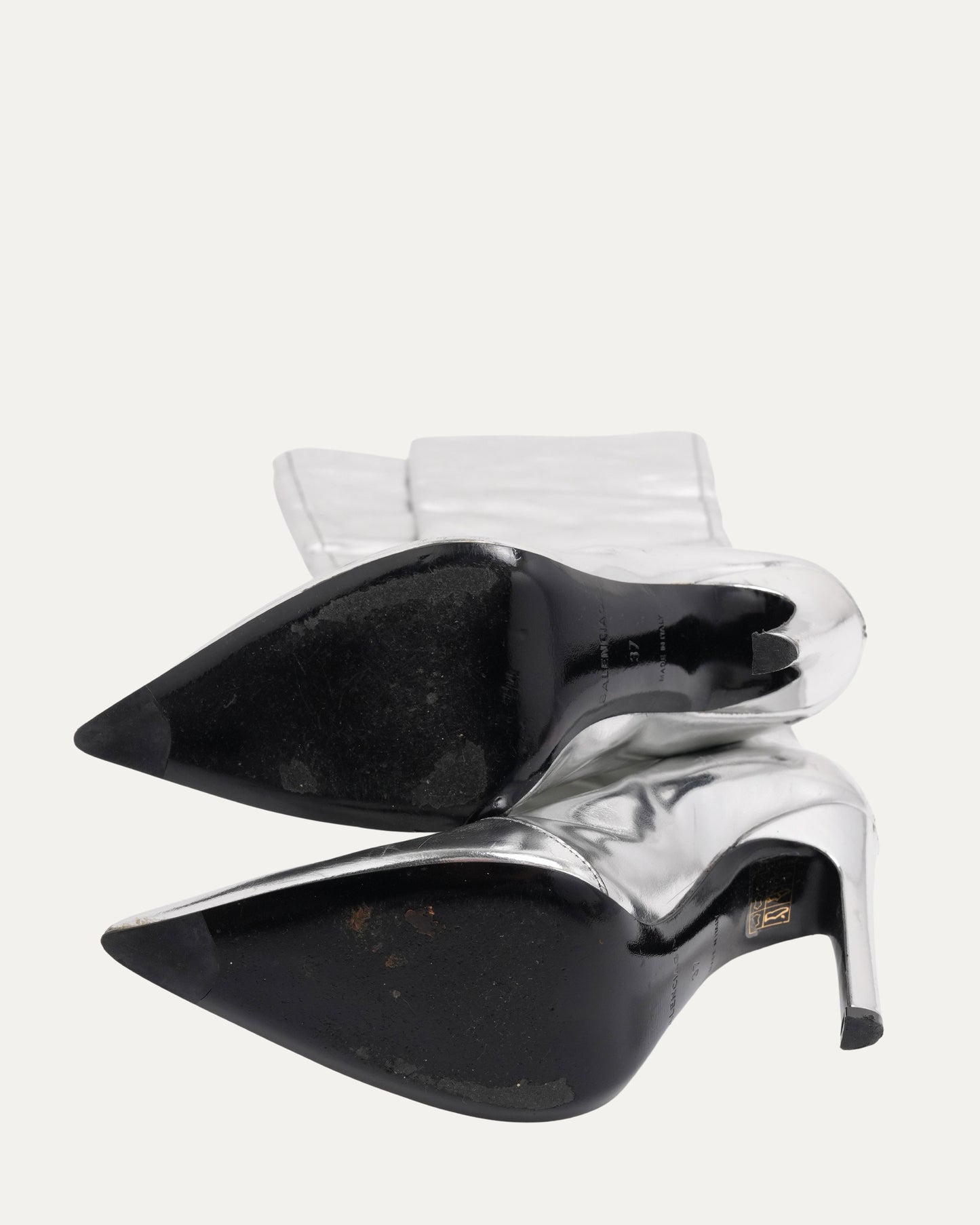 Metallic Knee High Heeled Boots