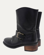 Rose Buckle Engineer Boots