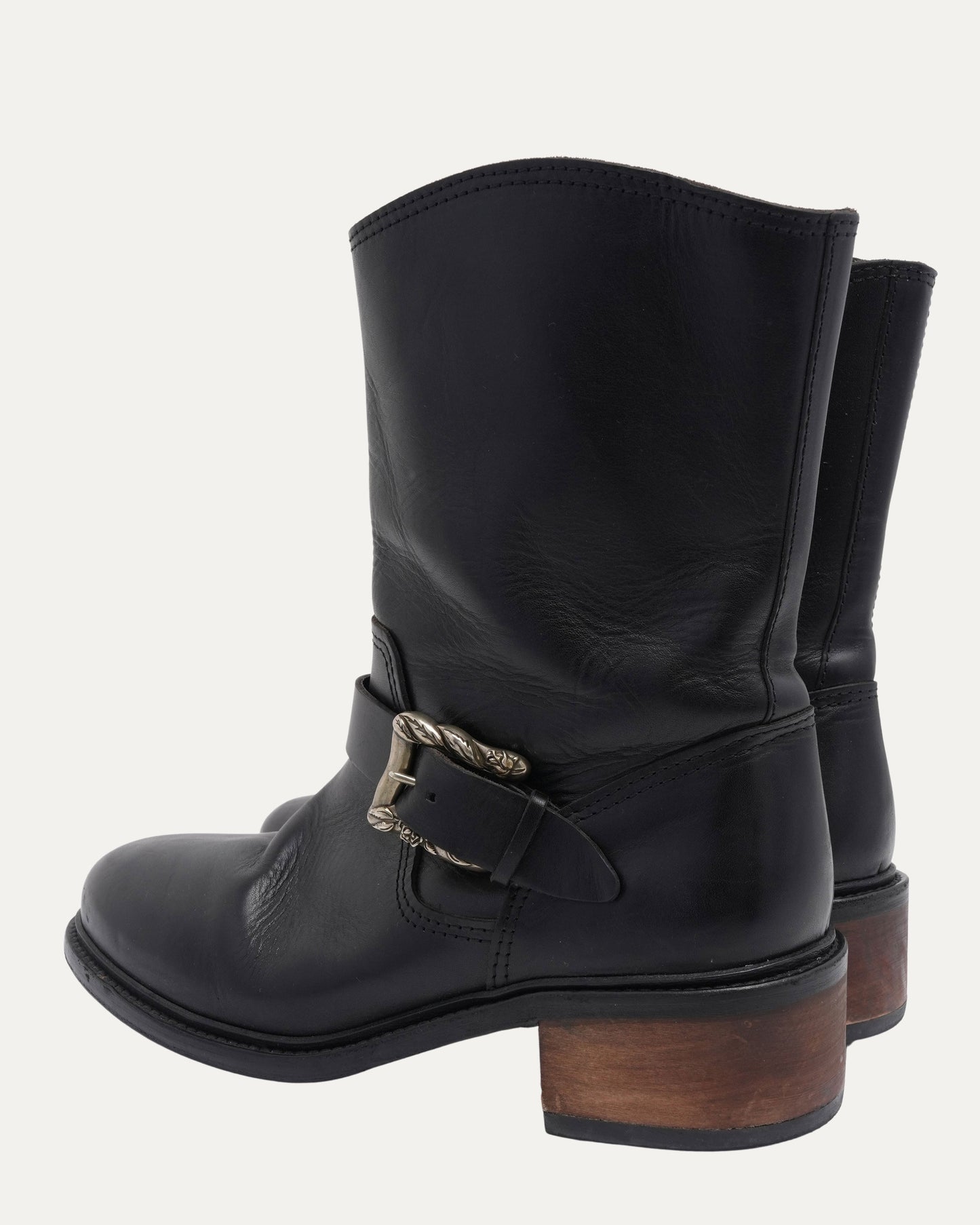 Rose Buckle Engineer Boots