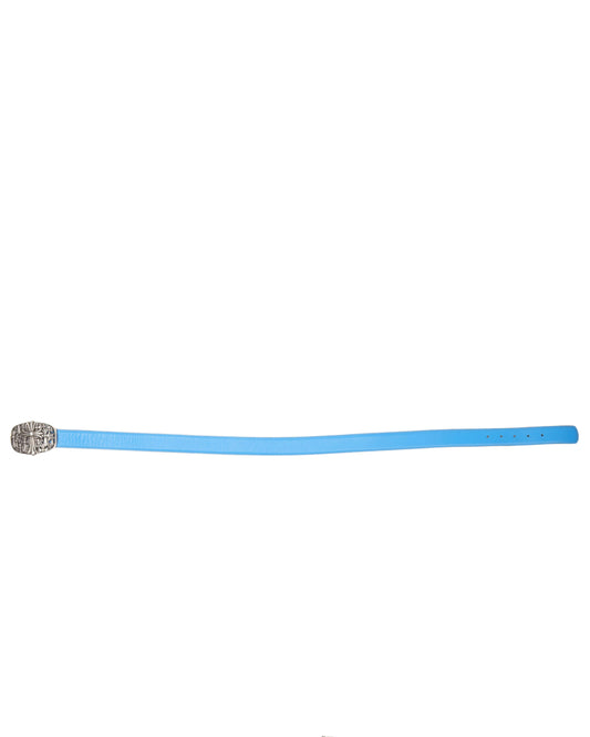 Cemetery Cross Blue Leather Belt