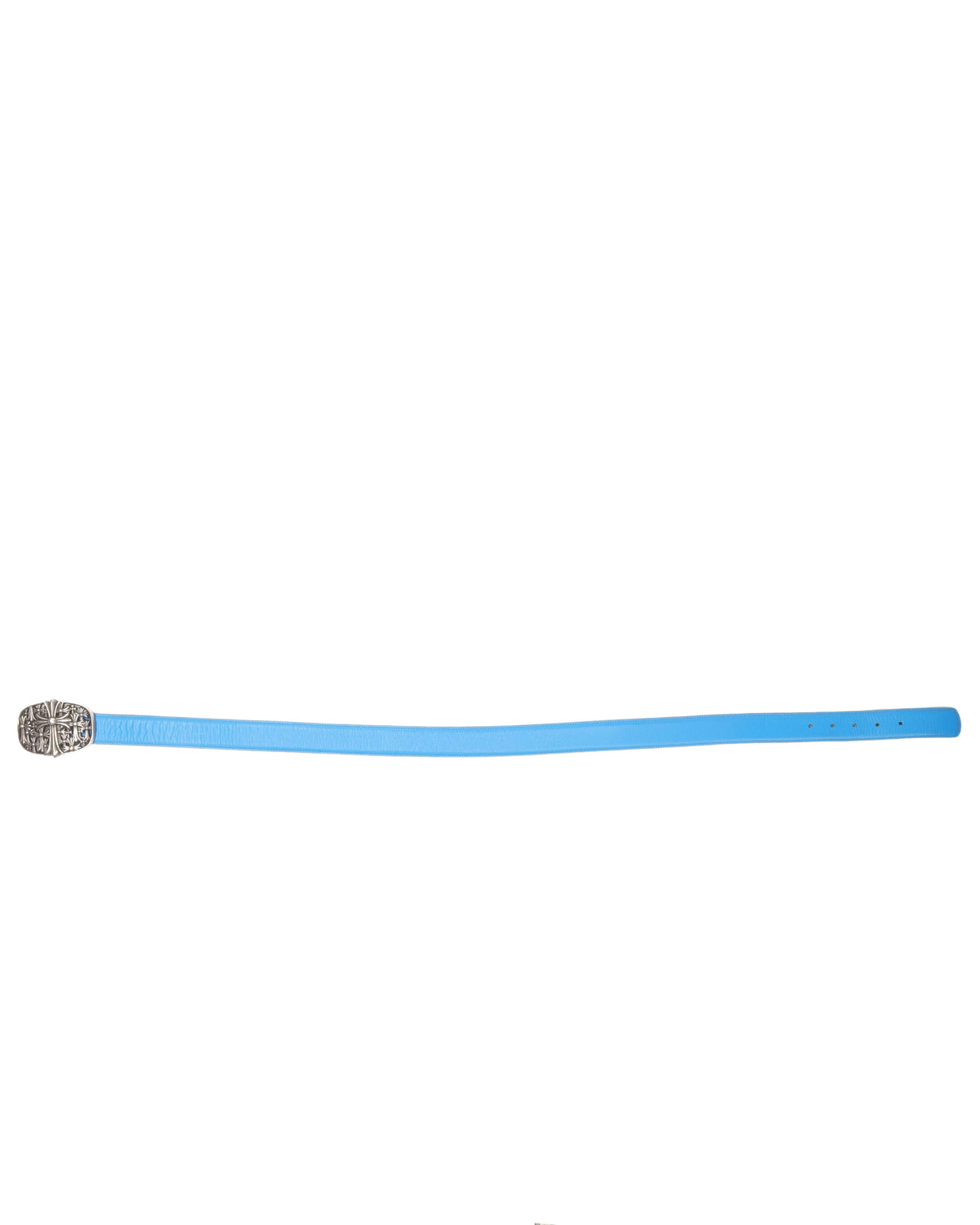 Cemetery Cross Blue Leather Belt