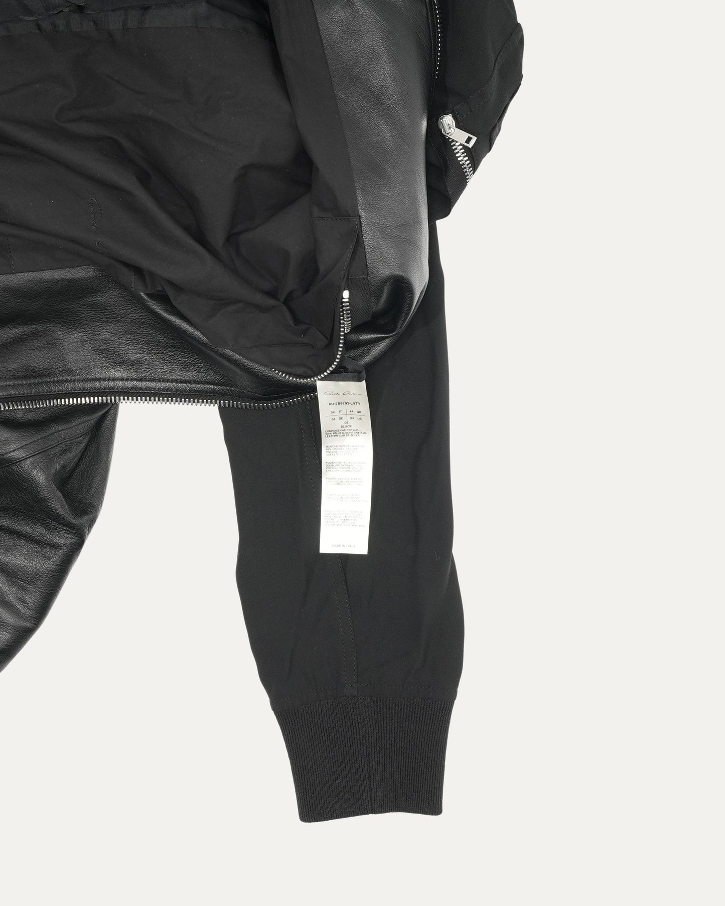 Leather Contrast Raglan Bomber