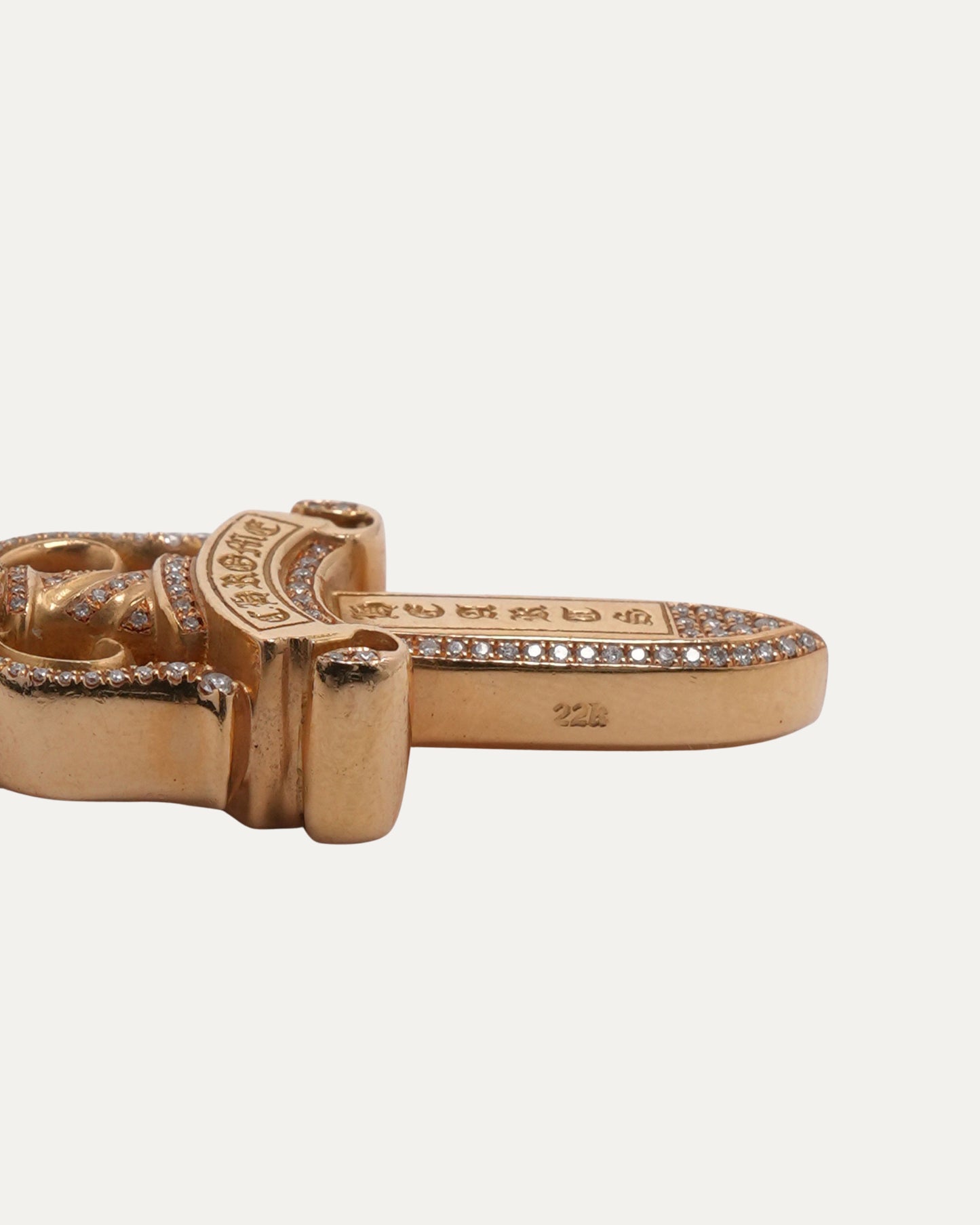 22k Gold & Diamond Dagger Pendant