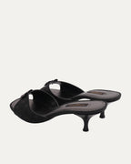 Monogram Bow Kitten Heels Sandals