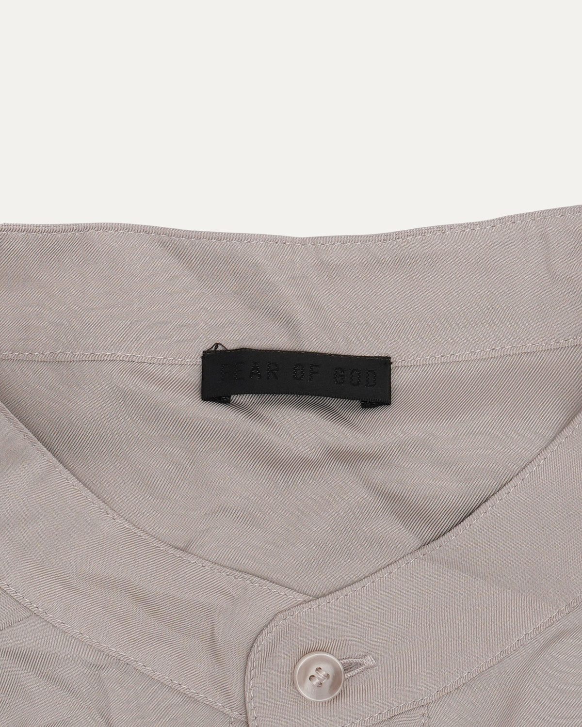 Band Collar Silk Blend Popover Shirt
