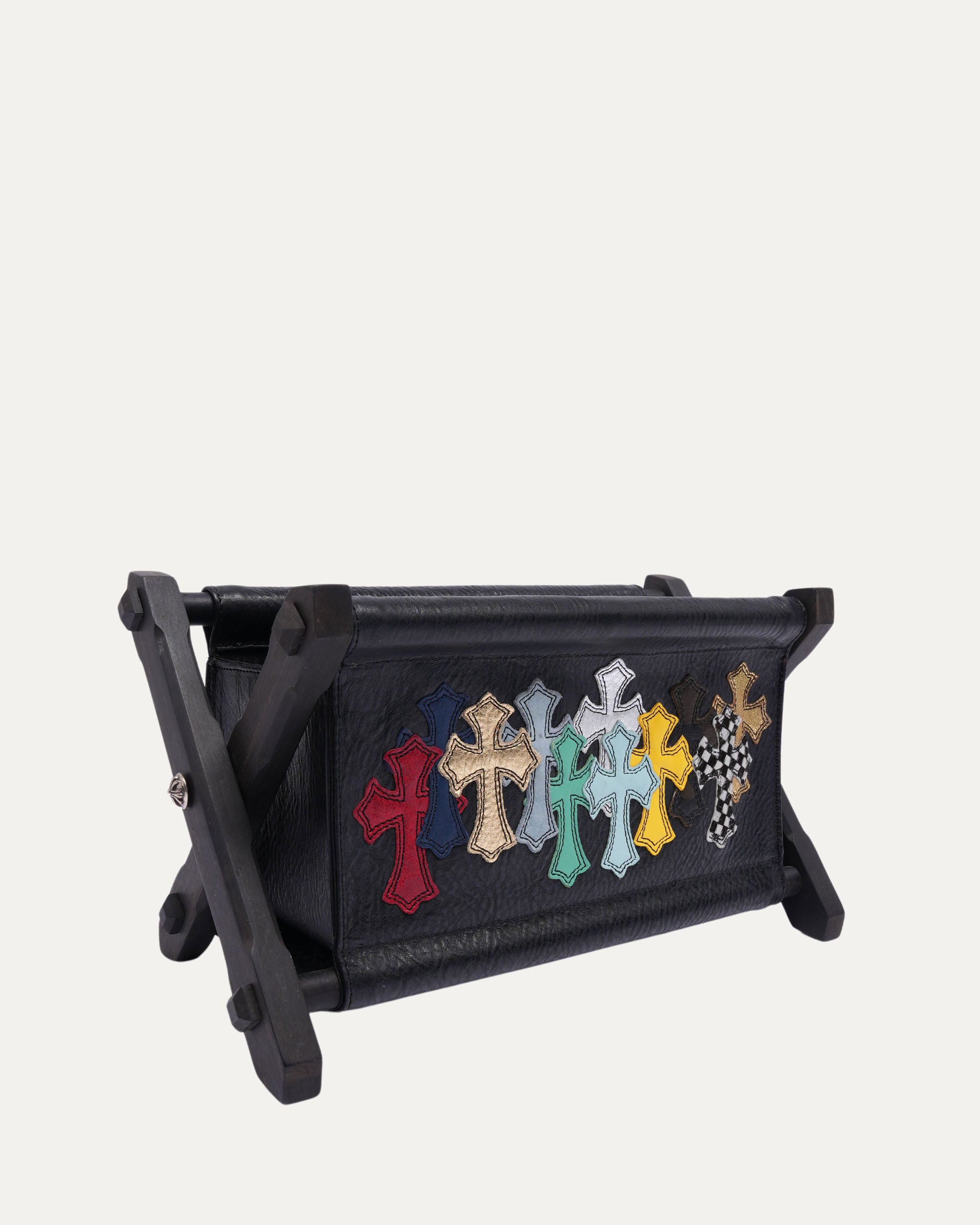 Leather Cross Patch Remote Control Holder