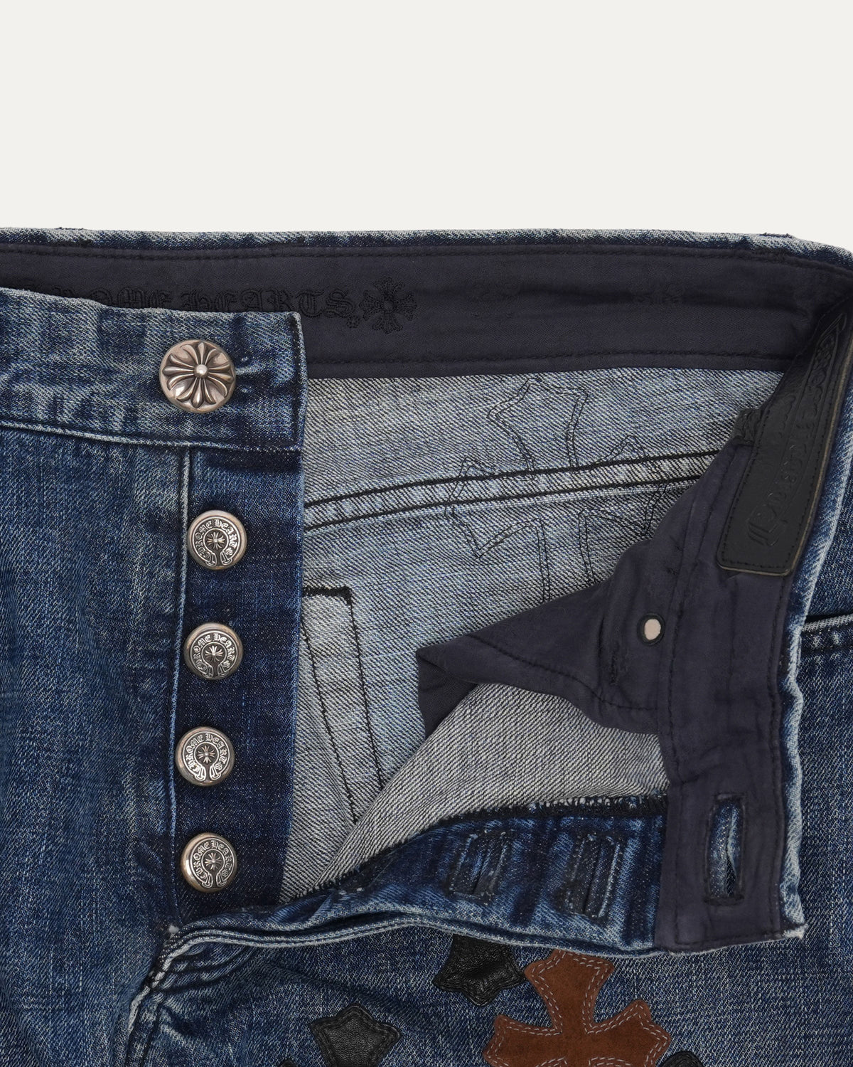 Turbo Diesel Cross Patch Fleur Knee Jeans